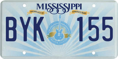 MS license plate BYK155