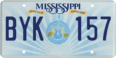 MS license plate BYK157