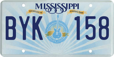 MS license plate BYK158