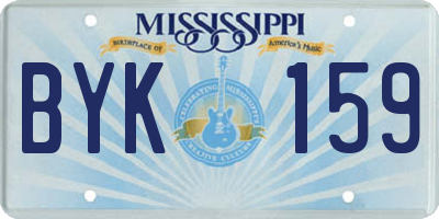 MS license plate BYK159