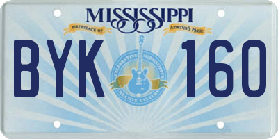 MS license plate BYK160