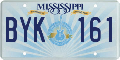 MS license plate BYK161