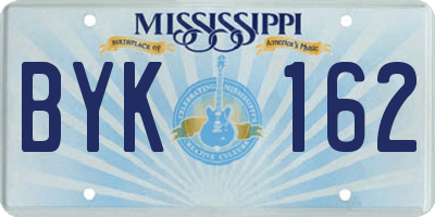 MS license plate BYK162