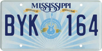MS license plate BYK164