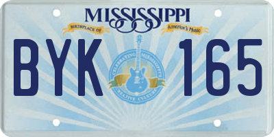 MS license plate BYK165