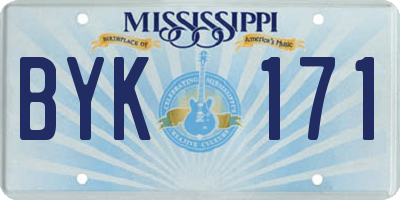 MS license plate BYK171