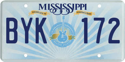 MS license plate BYK172