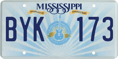 MS license plate BYK173