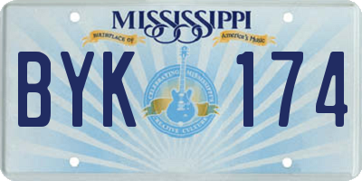 MS license plate BYK174