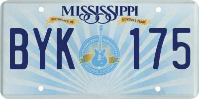 MS license plate BYK175