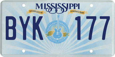MS license plate BYK177