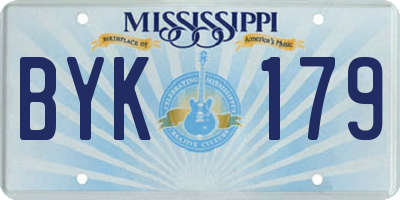 MS license plate BYK179