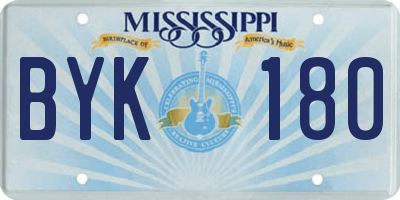 MS license plate BYK180
