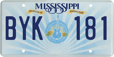 MS license plate BYK181