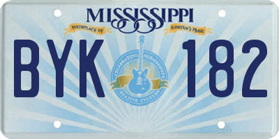 MS license plate BYK182