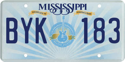 MS license plate BYK183