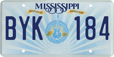 MS license plate BYK184