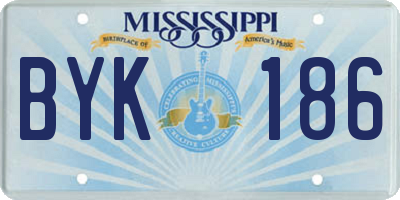 MS license plate BYK186