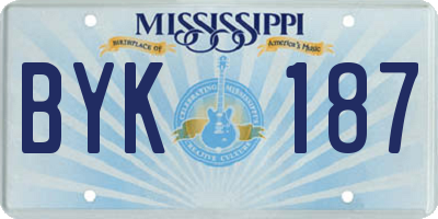 MS license plate BYK187