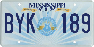 MS license plate BYK189