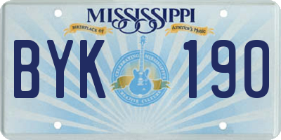 MS license plate BYK190