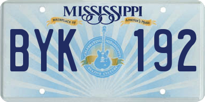 MS license plate BYK192