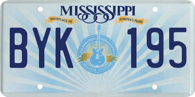 MS license plate BYK195