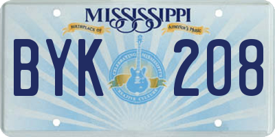 MS license plate BYK208