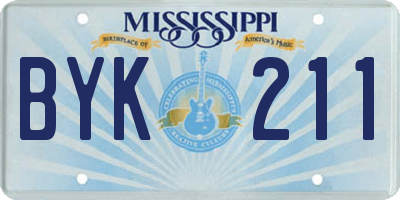 MS license plate BYK211