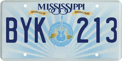 MS license plate BYK213
