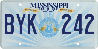 MS license plate BYK242