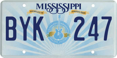 MS license plate BYK247