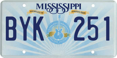 MS license plate BYK251