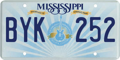 MS license plate BYK252