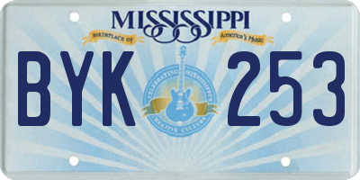 MS license plate BYK253