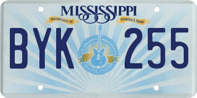 MS license plate BYK255