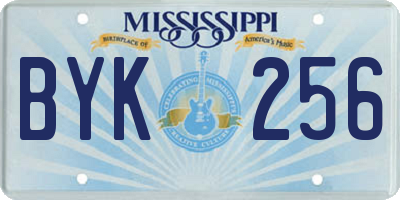 MS license plate BYK256