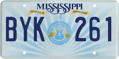 MS license plate BYK261
