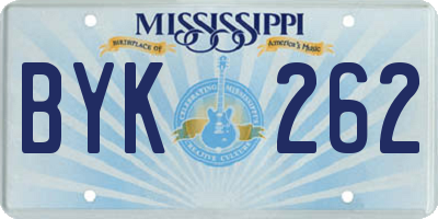 MS license plate BYK262