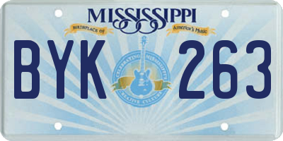 MS license plate BYK263
