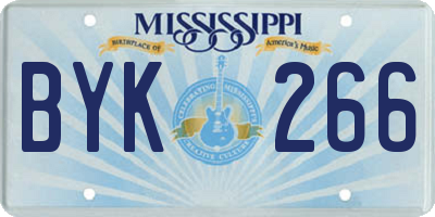 MS license plate BYK266
