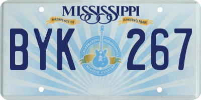 MS license plate BYK267
