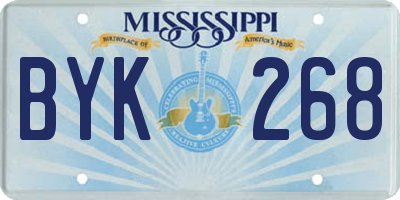 MS license plate BYK268
