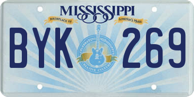 MS license plate BYK269