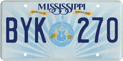 MS license plate BYK270