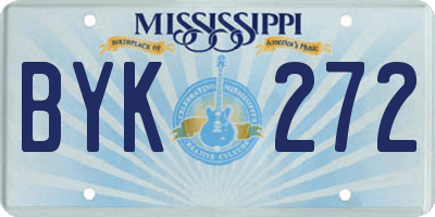 MS license plate BYK272