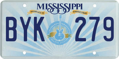 MS license plate BYK279