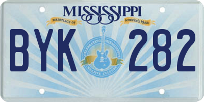 MS license plate BYK282