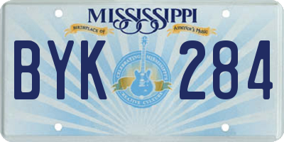 MS license plate BYK284