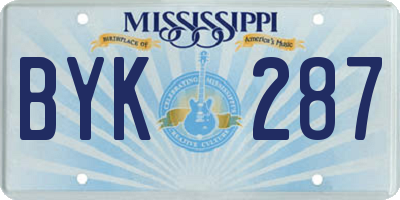 MS license plate BYK287